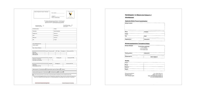 Kremierungs-/Ueberfuehrungs-Formular